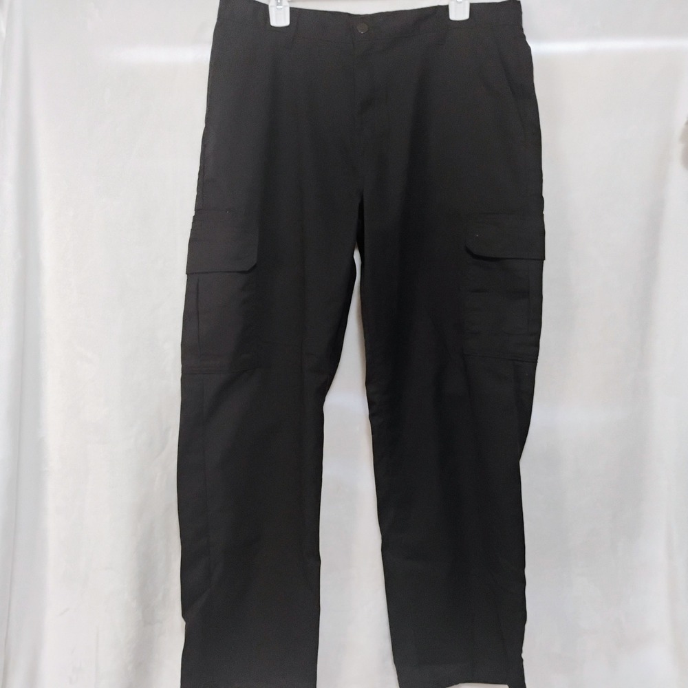 Genuine Dickies Mens 36x30 Black Cargo Pants Workwear Straight Leg G